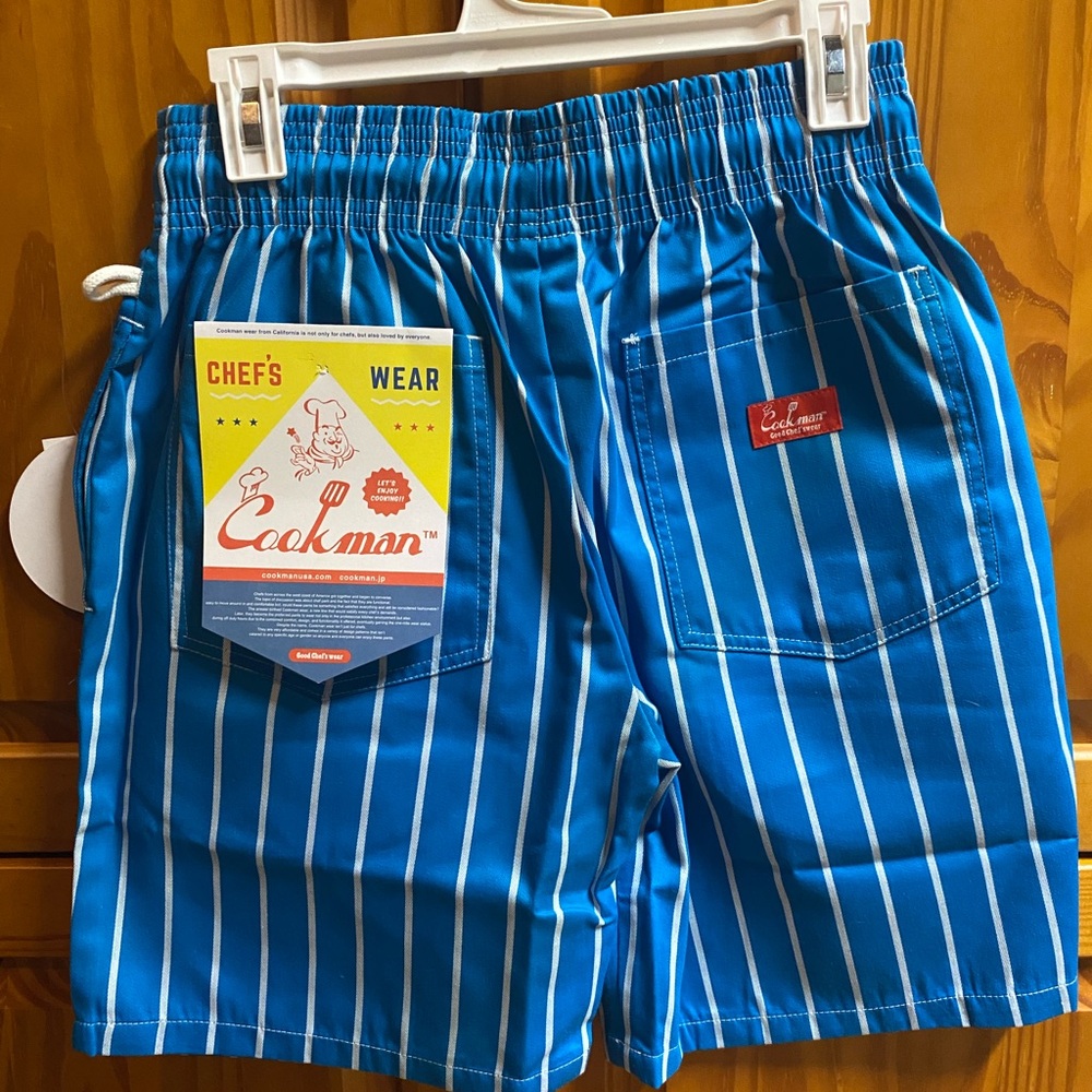 Cookman Blue and White Striped Shorts - Picture 2 of 3